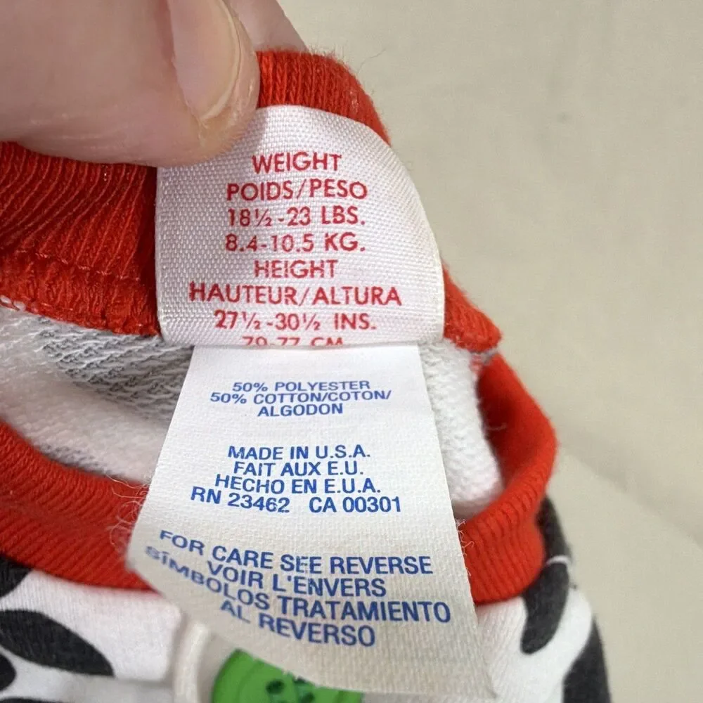 Vintage Buster Brown Baby 12M Cow Print Romper Coveralls Made in USA - 80s?